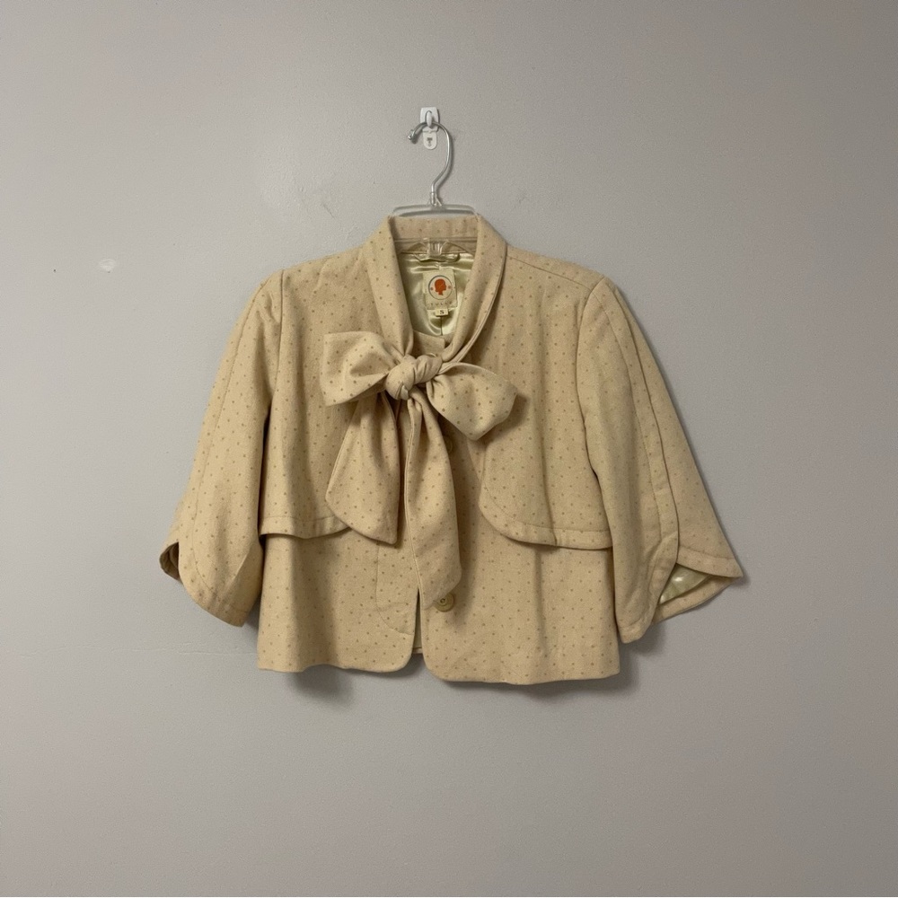 Tulle pussybow short coat jacket